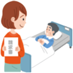 本人が寝たきり状態(イラスト)