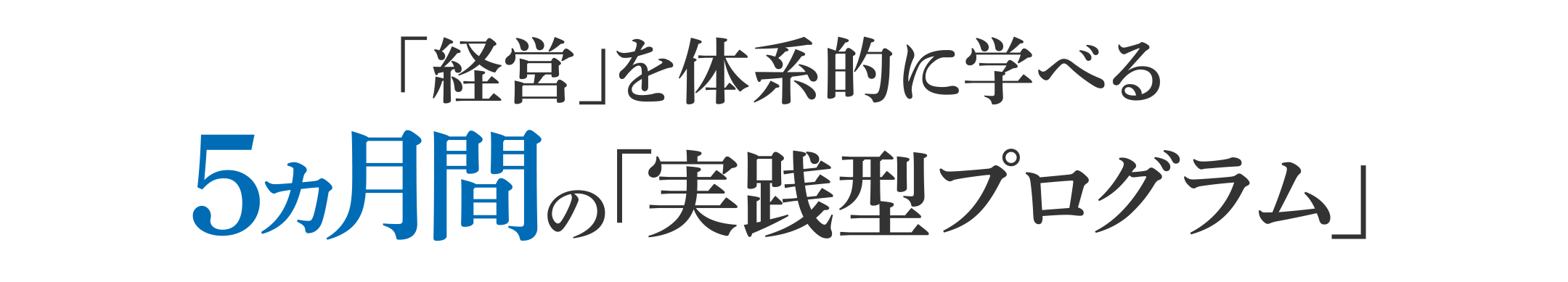 「経営」を体系的に学べる5ヵ月間の「実践型プログラム」