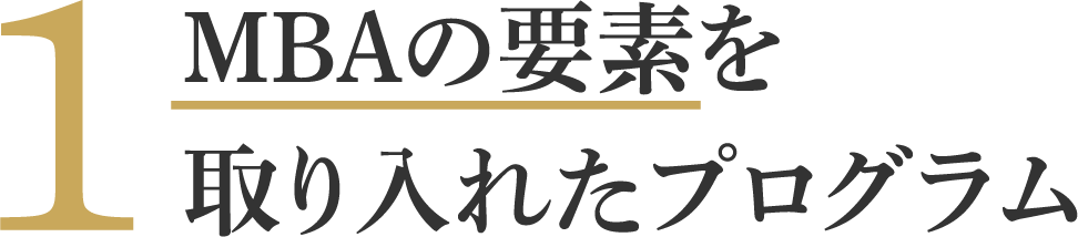 MBAの要素を取り入れたプログラム