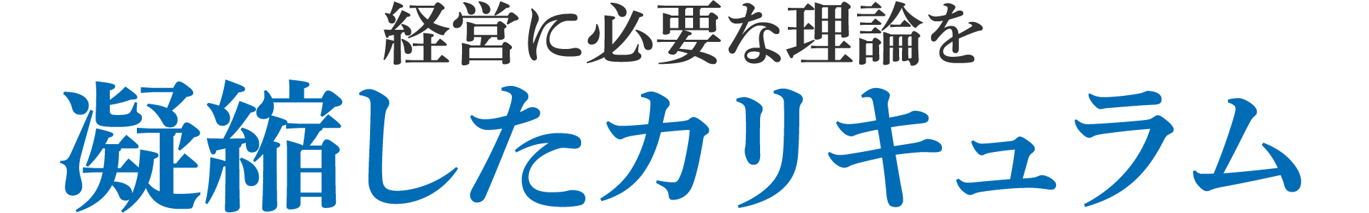 経営に必要な理論を凝縮したカリキュラム